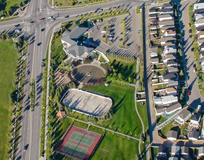 Aerial view of Tuscany Club amenities