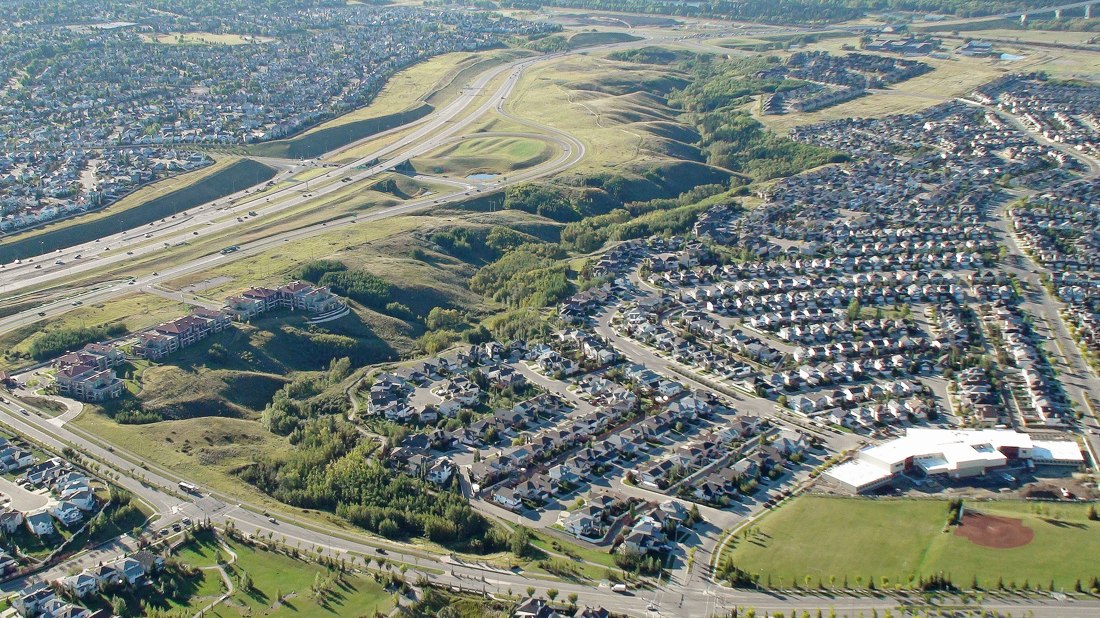 Aerial view of the north ravine bordering Tuscany